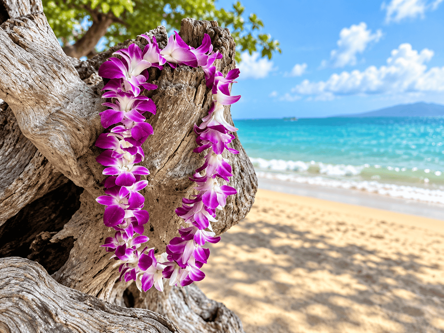 Standard Orchid Lei - a single strand of flowers.